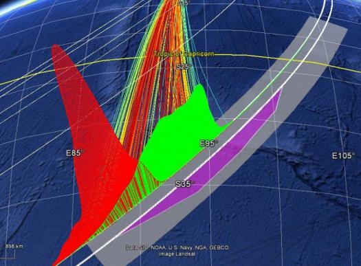 کشف نوار 650 کیلومتری که احتمالا هواپیمای مالزیایی درآن سقوط کرده است