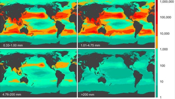 نقشه جهانی افزایش حجم زباله در اقیانوس‌ها