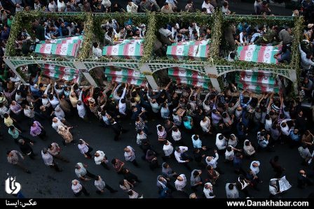 مراسم تشییع پیکرهای شهیدان خط‌ شکن و غواص عملیات کربلای چهار