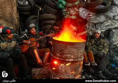 استراحت مخالفان دولت اوکراین دور آتش.