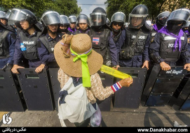  شهر بانکوک تایلند هم همچنان صحنه تظاهرات خیابانی مخالفان حکومت است 
