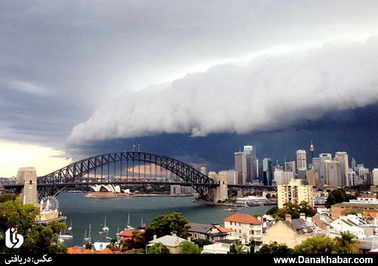 ابرهای توفان زا بر فراز شهر سیدنی استرالیا
