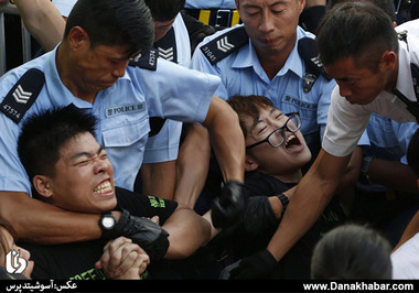 درگیری پلیس با دانشجویان معترض در هنگ کنک