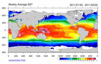 دمای نیمی از اقیانوس‌ها بالاتر از آستانه گرمای شدید است